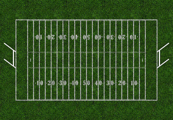 Wall Mural - Rugby field with gates. Top view. American football.