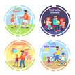 © robu_s - Dad celebrating Fathers Day with Children Poster