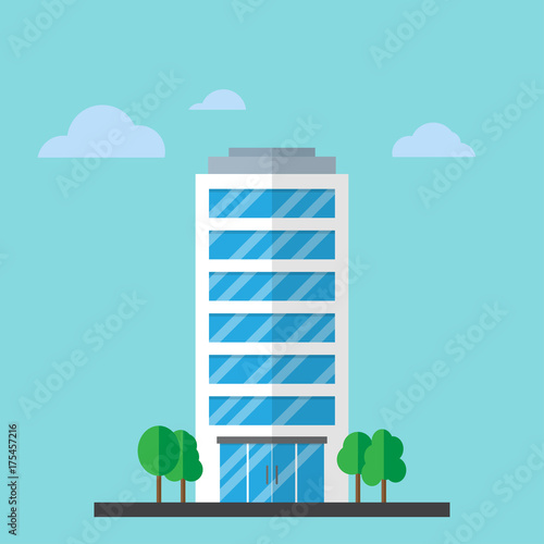 Fotomural Company building in flat style