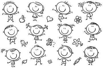 Leinwandbilder - Happy Doodle Kids