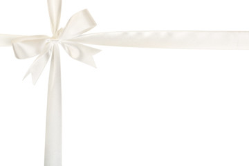 white ribbon bow