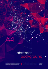 Wall Mural - 3d abstract mesh background with circles, lines and triangular shapes design layout for your busines