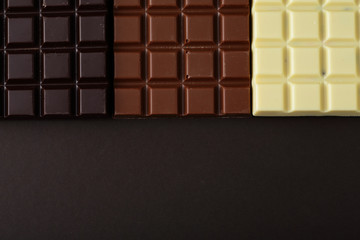 Wall Mural - three types of chocolate bars