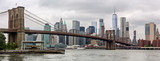 Fototapeta Miasta - Lower Manhattan Skyline and Brooklyn Bridge Panorama, NYC, USA