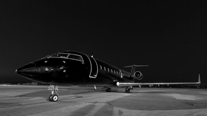 business jet. plane is parked
