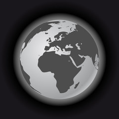 Wall Mural - Abstract Globe with World Map. 3D Vector Illustration.