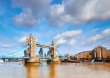 Fototapeta Londyn - Tower Bridge in London on a bright sunny day