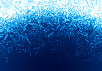 Winter blue ice frost background