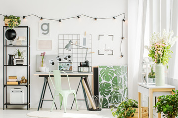 Wall Mural - Work area with green chair