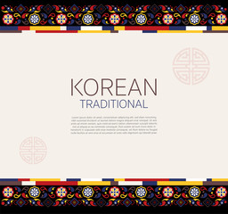 Korean traditional frame for replace text. vector illustration