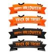 Happy Halloween trick or treat ribbons. Eps10 Vector.
