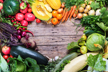 Assortment Fresh Organic Vegetables Frame Market