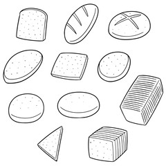 Sticker - vector set of bread