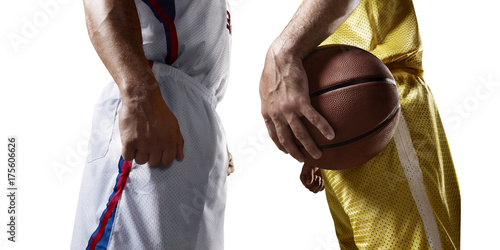 Two basketball players stands face-to-face before the game Fototapete