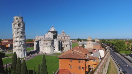 Sticker - Pisa, Italy. Wonderful Aerial view of Square of Miracles on a sunny summer morning.