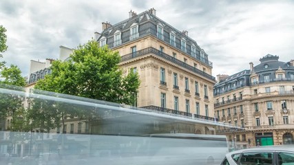 Wall Mural - Opera square timelapse with traffic. It was built at the same time as the Opera Garnier in Paris, France