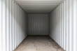 Interior of a white cargo container