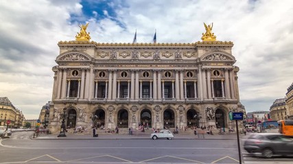 Wall Mural - palais or opera garnier the national academy of music timelapse hyperlapse in paris, france.