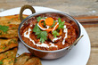 Rajma curry or rajma masala with roti. Indian food curry and bread.