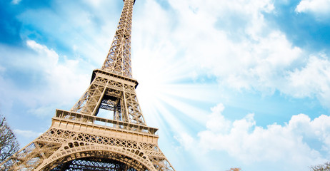 Fototapete - Sky Colors over Eiffel Tower, Paris