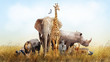Leinwandbild Motiv Safari Animals in Africa Composite