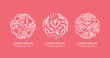 © Aleksandra Kholodova - A set of logos for flower shop, organic cosmetics and wedding boutique. Unique design for your business. Vector illustration in modern style