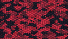 Seamless Elite Tan Red Camo With Hi-tech Hexagonal Grid Pattern Vector
