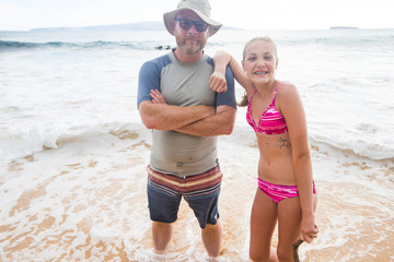 Father and Daughter at the beach