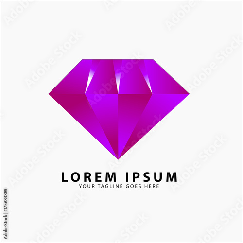 Diamond Logo 3D Purple template Buy this stock vector and explore