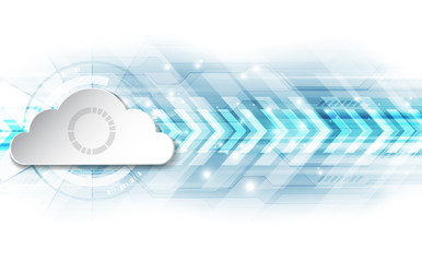 Abstract cloud technology super speed in the future background, vector illustration