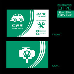 Wall Mural - workshop car business card