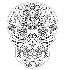 Canvas Print - Hand drawn skull