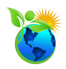 Cleaning the earth and the environment, mother nature, icon vector