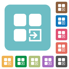 Sticker - Import component rounded square flat icons