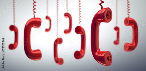 Rote hängende Telefonhörer – Stock-Illustration | Adobe Stock