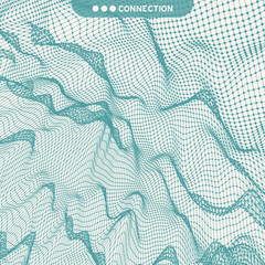 Wall Mural - lattice structure. science or technology background. graphic design. 3d grid surface. abstract vecto