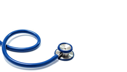 Wall Mural - Close up view of stethoscope over isolated white background