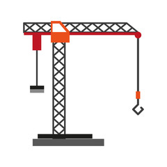 Sticker - crane construction icon image vector illustration design 