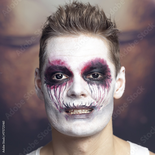 Plakat makijaż halloween zombie mężczyzn