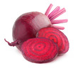 Isolated beetroot. Whole beetroot and two slices isolated on white background with clipping path