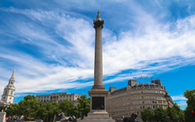 Nelson's Column At Trafalgar Square, London, UK.
