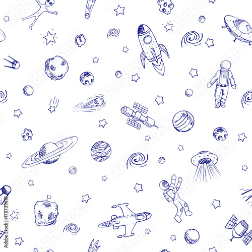 wektorowej-doodle-astronautyczny-bezszwowy-wzor-z-astronautycznymi-przedmiotami