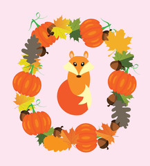 Canvas Print - Vector Fall Fox