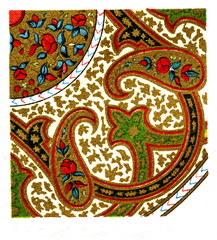 Wall Mural - Indian lacquer painting (from Meyers Lexikon, 1896, 13/248/249)