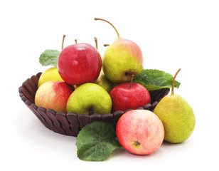 Canvas Print - Apples and pears in the basket.