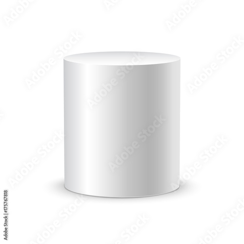 Cuadros en Lienzo White cylinder on white background isolated
