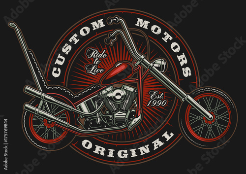 Fotomural Vintage claccic chopper illustration