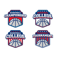 Canvas Print - Basketball Vector Logo Set