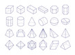 © piai - 3D geometric shapes. Outline objects