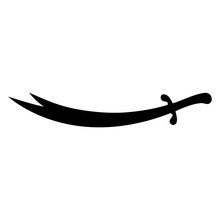 Isolated Drawing Of The Legendary Double Edged Sword Of Imam Ali, The Cousin And Son-in-law Of The Islamic Prophet Muhammad. It Is A Holy Object Among  Shias And Alawites. Its Arabic Name Is Zulfiqar.
